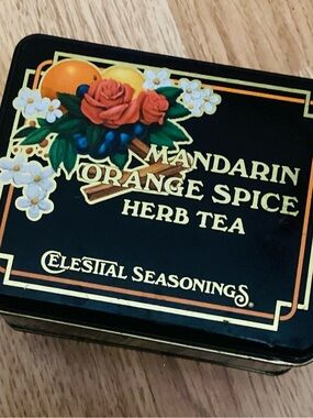 Celestial Seasonings Mandarin Orange Spice Herb Tea Tin Vintage 1985